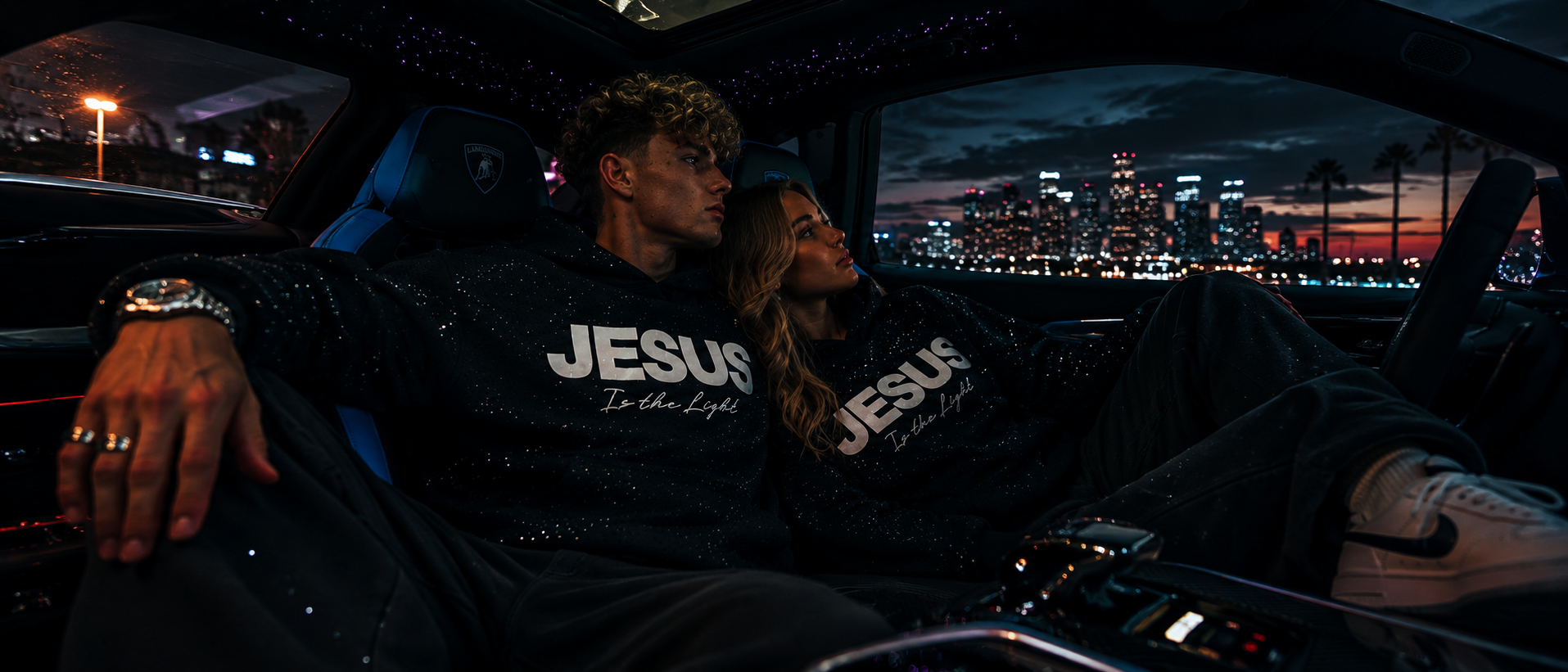"Jesus is the light" Rhinestone Hoodie