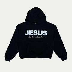"Jesus is the light" Rhinestone Hoodie