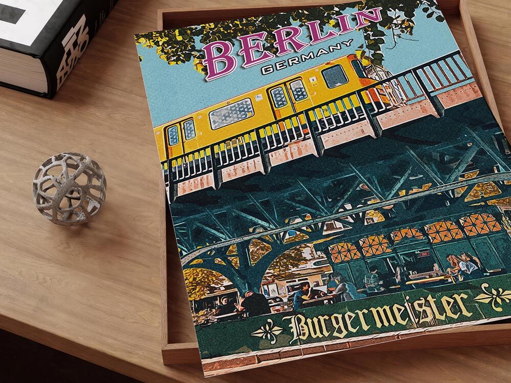 Berlin Burgermeister Vintage Poster - Retro 90s Kreuzberg U-Bahn Wall Art - DreamBrothers