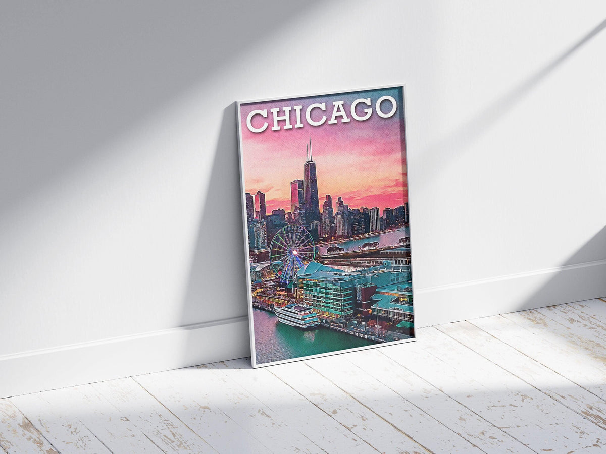 Chicago Colorful Skyline | Poster - DreamBrothers