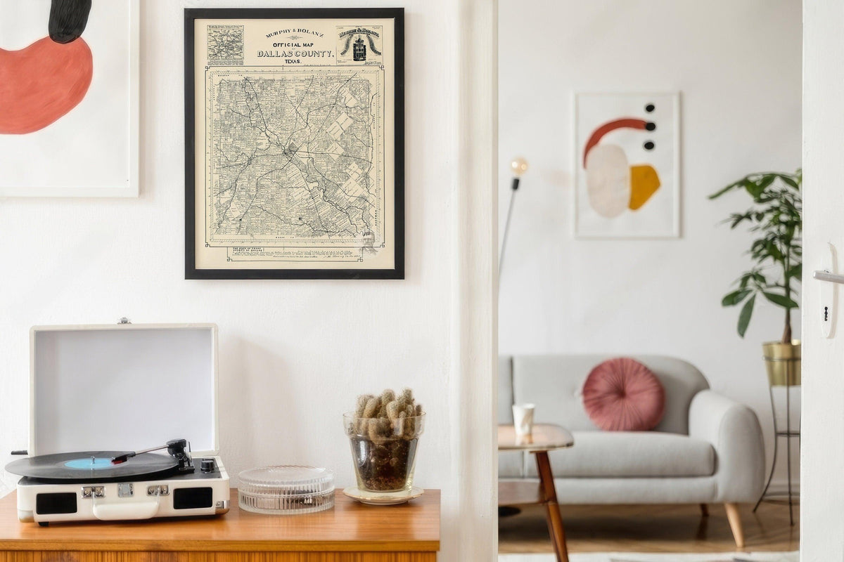 Dallas County Grunge Map, Texas Vintage Poster, USA Travel Gift, Printable Old City Map, Rare Item Collection, Wall Renovation - DreamBrothers
