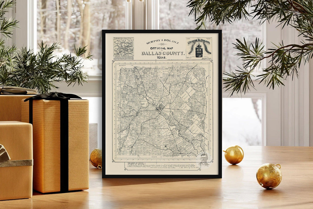 Dallas County Grunge Map, Texas Vintage Poster, USA Travel Gift, Printable Old City Map, Rare Item Collection, Wall Renovation - DreamBrothers