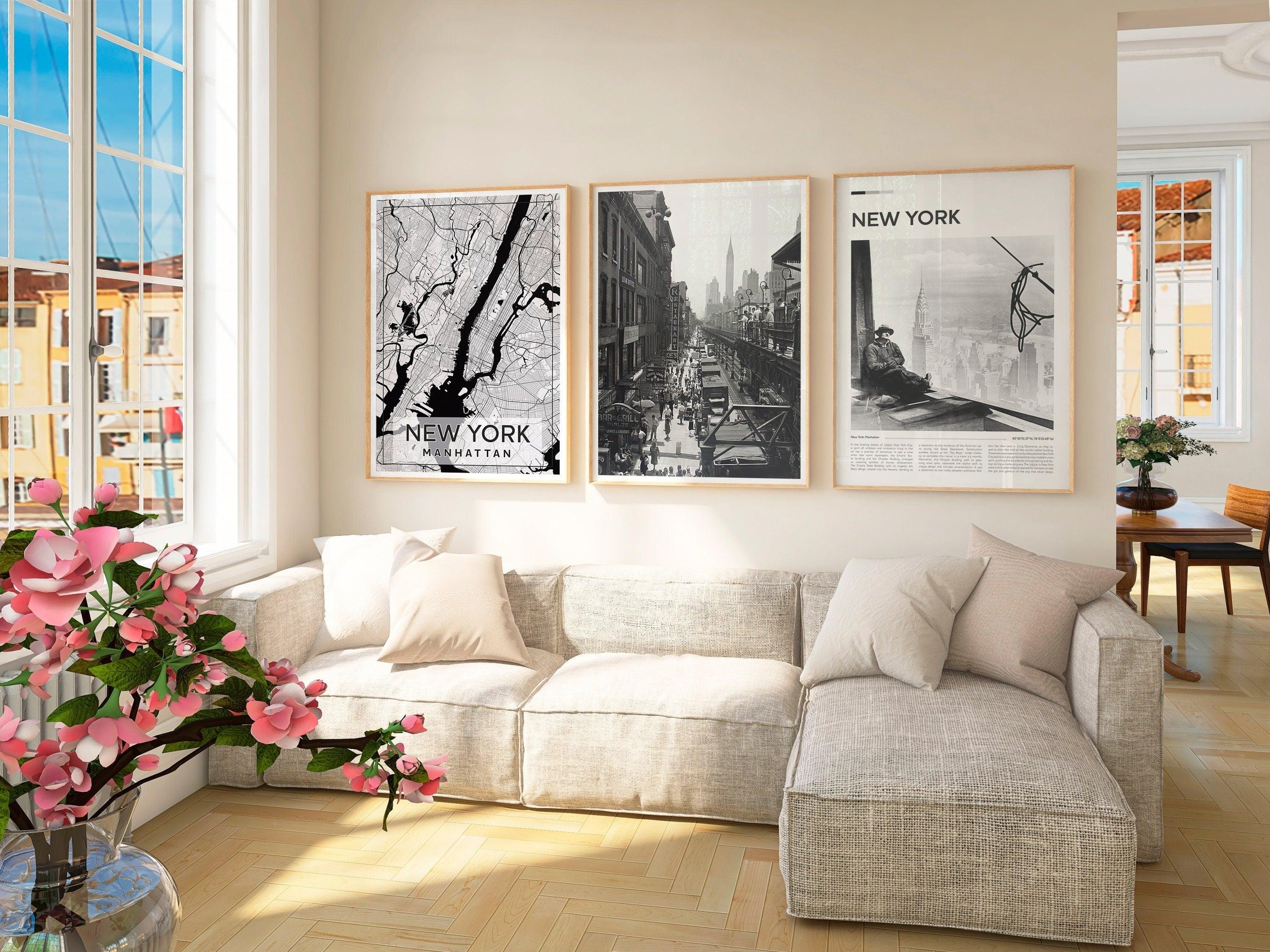 New York City Set of 3, Aesthetic Vintage Posters