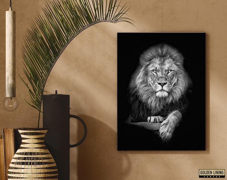 Leone in Bianco & Nero | Tela