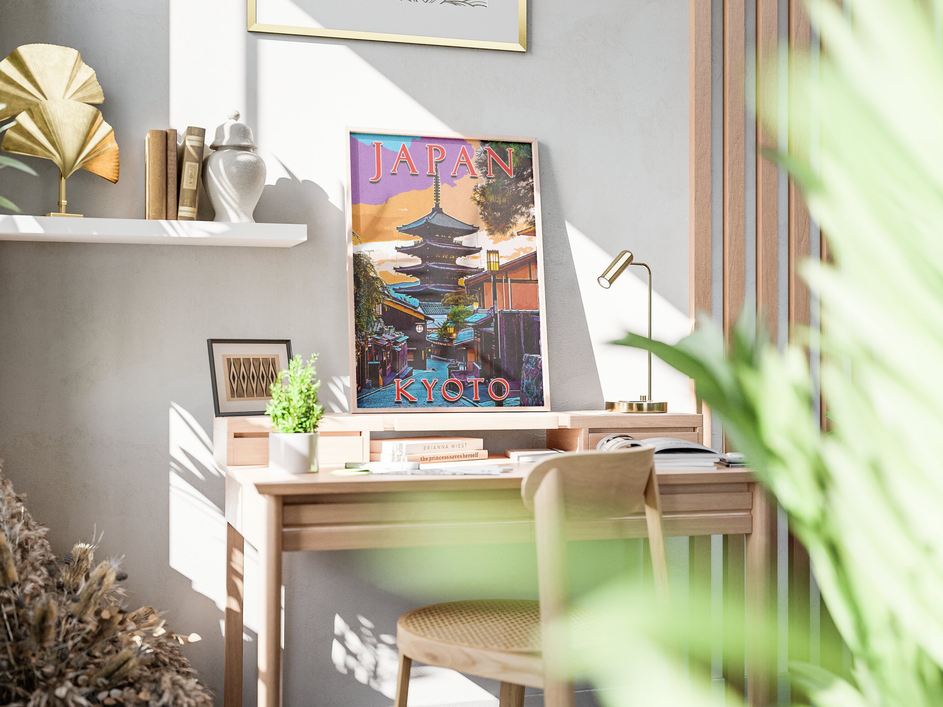 Kyoto Poster, Pagoda Wall Art, Japan Colorful Printable, Sunset Retro, World Travel Poster, Aesthetic Retro Poster, Japanese Download DIY - DreamBrothers