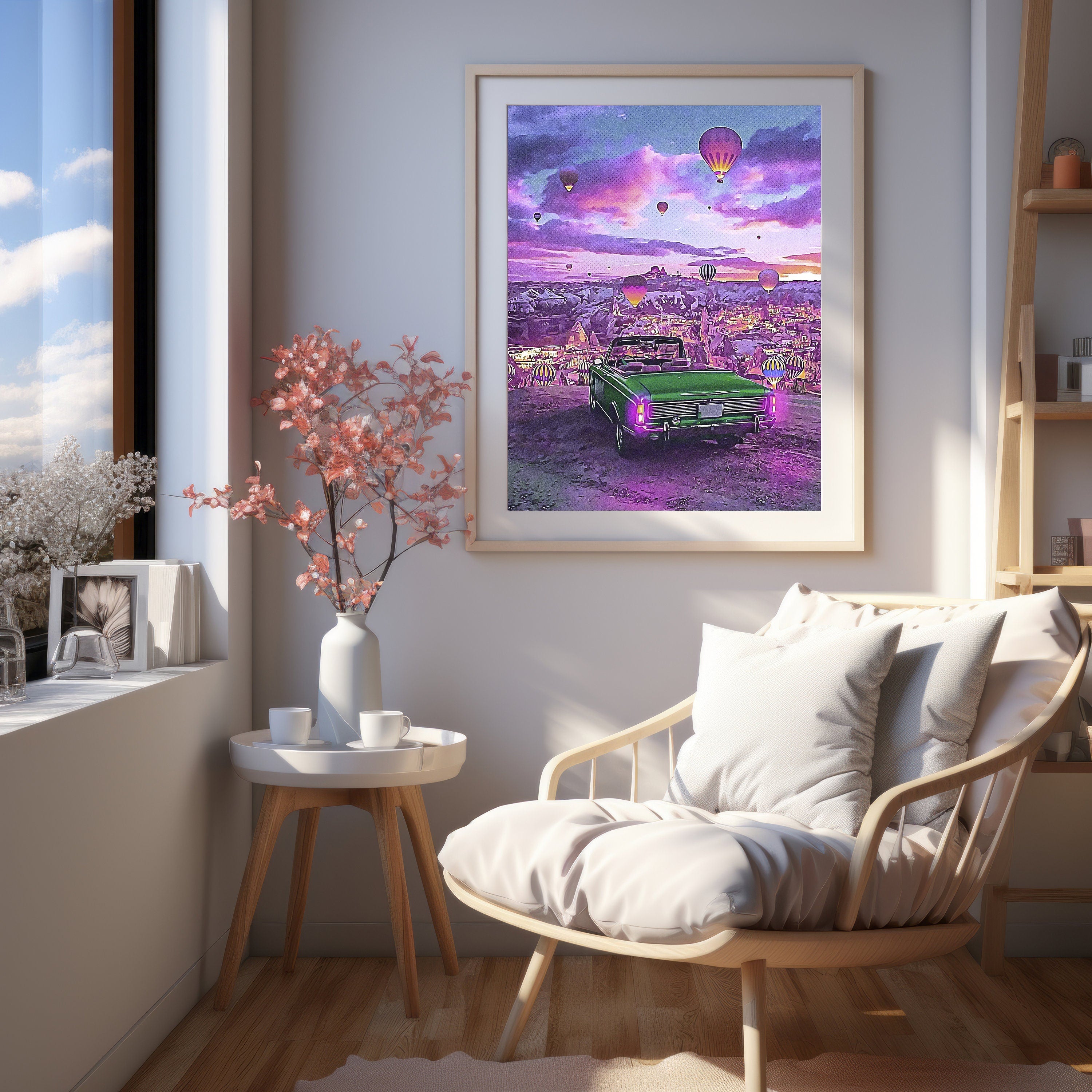 Balloon Travel Art, Set of 6 Printable Wall Art, Sky Landscape Set, Turkey Colorful, Europe Retro Prints, Aesthetic Retro Poster - DreamBrothers