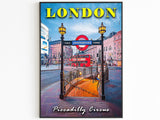 Notte di Londra, stampa di Piccadilly Circus, metropolitana, poster retrò di Londra, poster di viaggio pop, metropolitana, regalo di viaggio nel Regno Unito, arredamento per la casa per viaggiatori