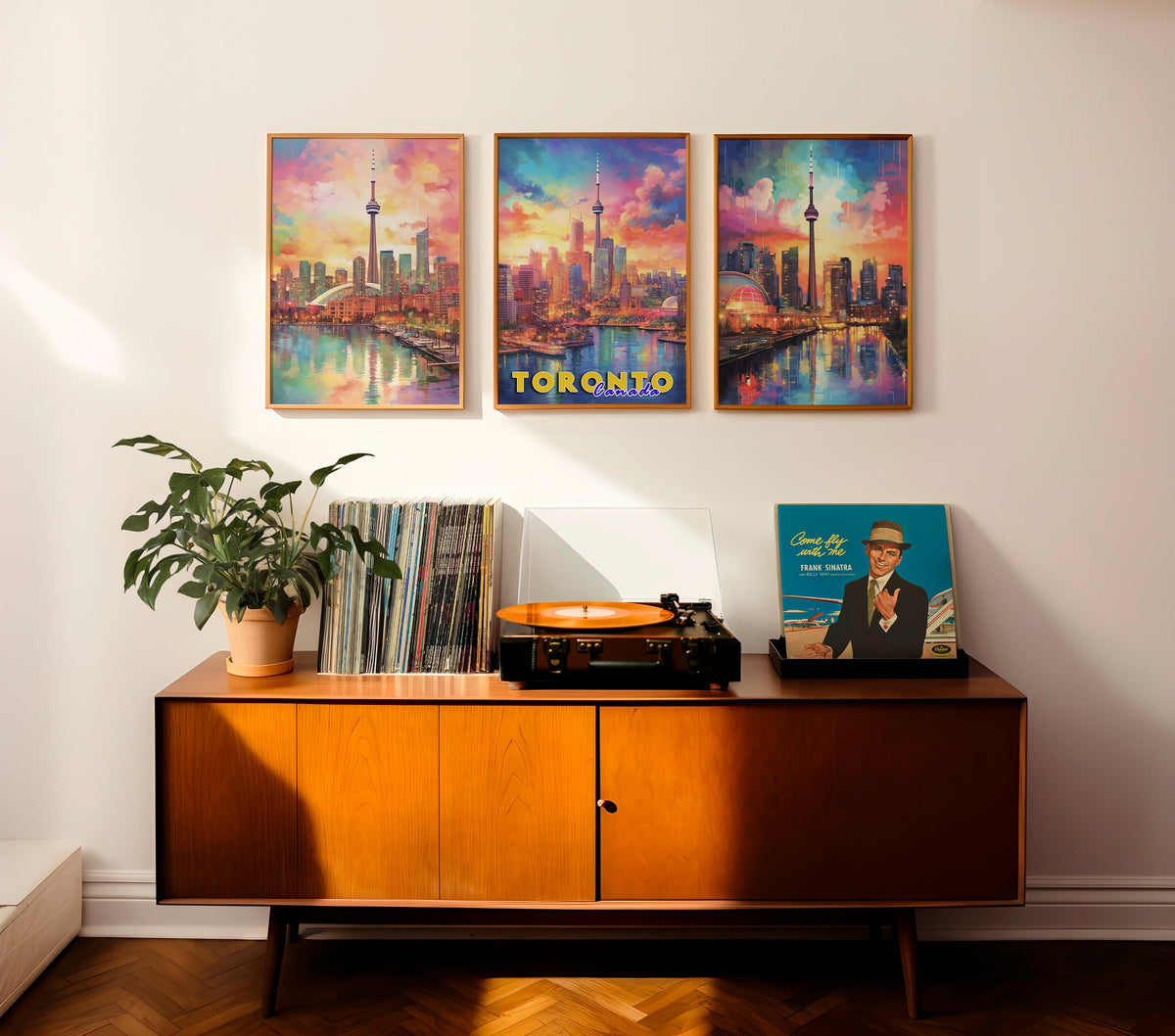 Toronto Art Poster, Set Of 3 Prints, Canada Lights, Magic Travel Poster, Home Decoration For Traveller, Colorful Aesthetic Printsuns - DreamBrothers