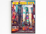 Stampa di Times Square, arte murale colorata di Manhattan, poster retrò di New York, film di New York, stampa vibrante degli USA, NY estetica, poster di viaggio pop