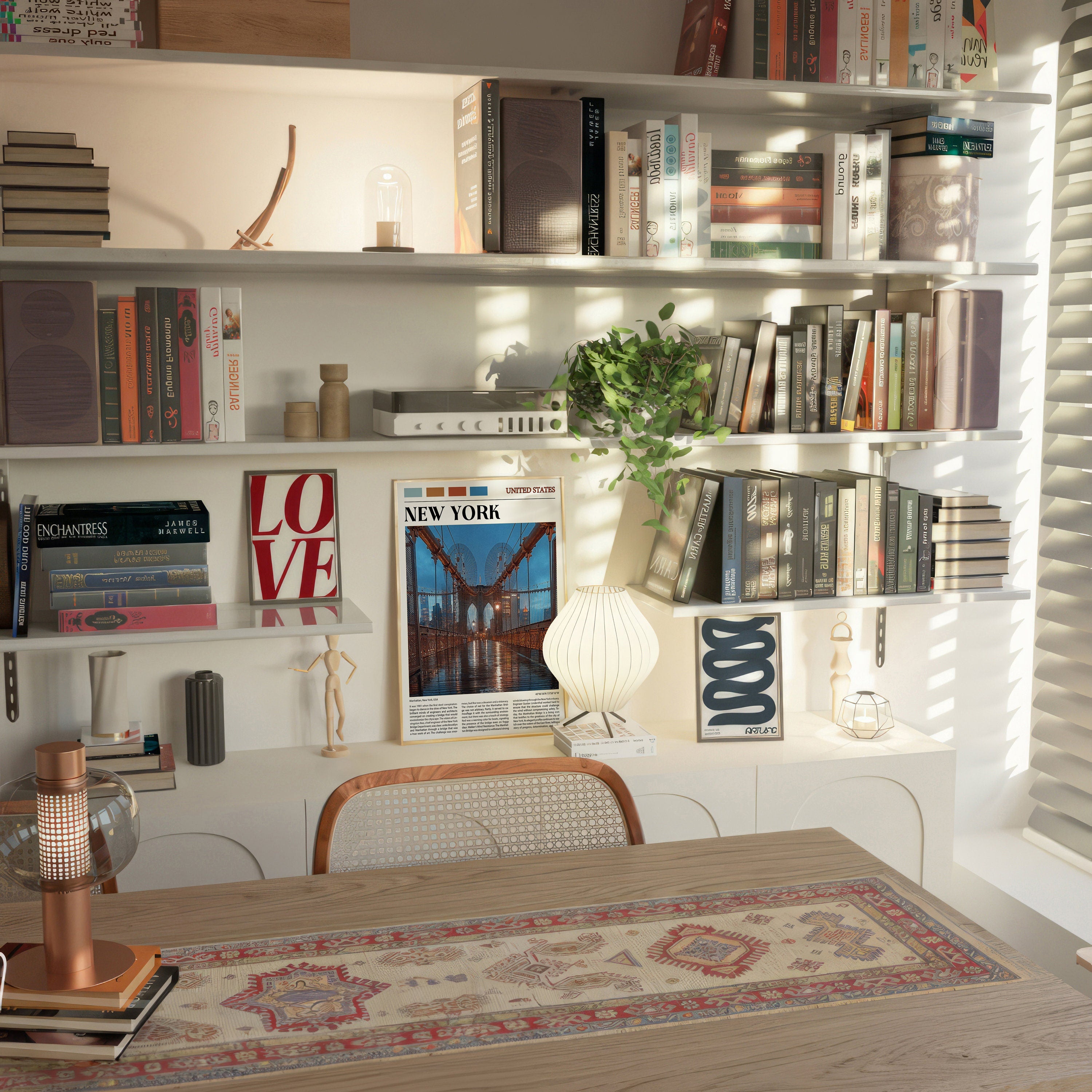 New York Bridge Travel Poster, Big Apple, Manhattan Bridge Wall Art, Rainy Day, NYC Gift, American Cultural History, USA Trip, Famous Place