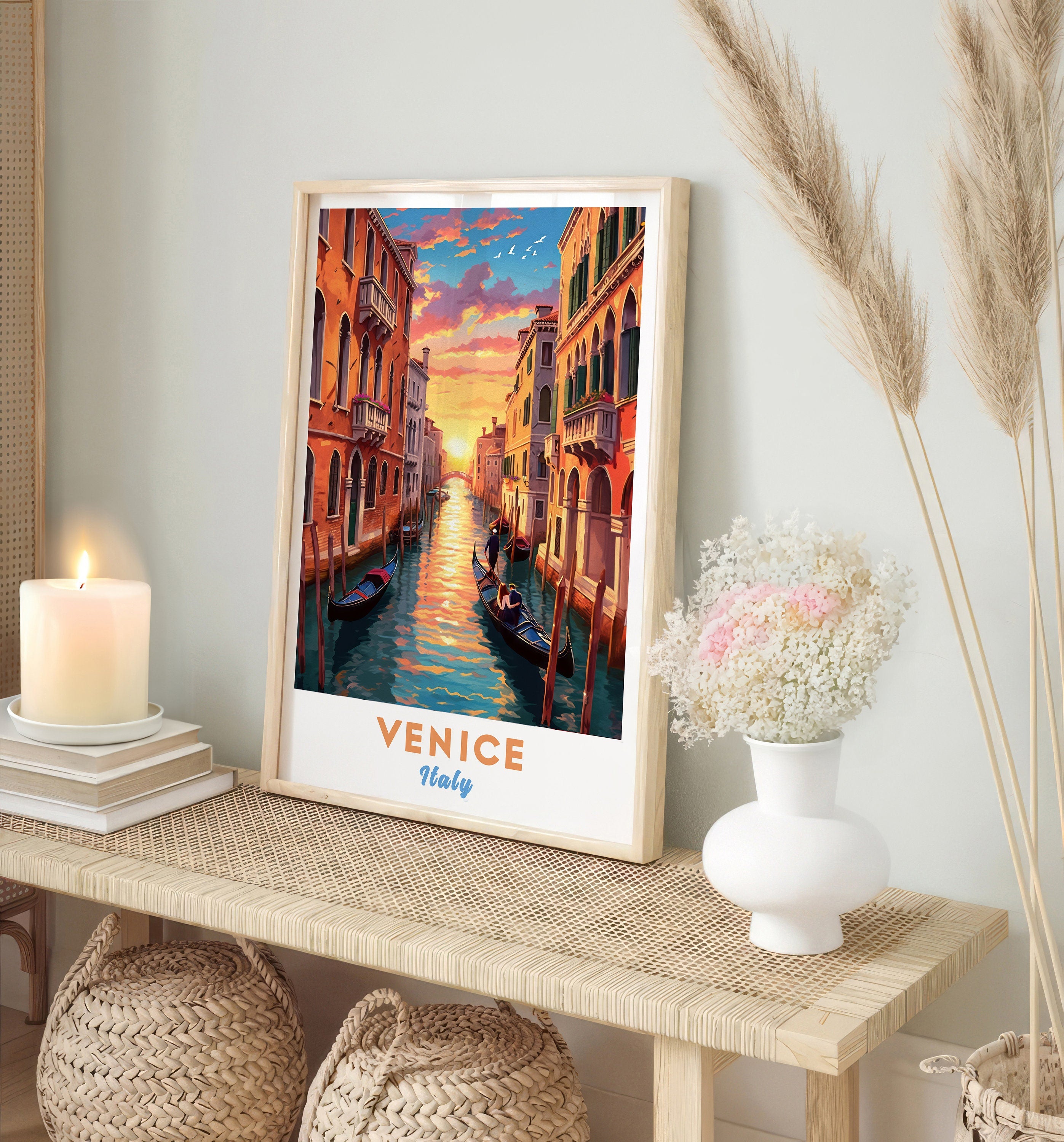 Venice Poster, Oil Painting Art, Romantic Wall Decor, Aesthetic Couple Gift, Italy Printable, Perfect Gift For Her, Valentine's Day Print - DreamBrothers