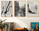 New York City, set di 3 poster vintage estetici