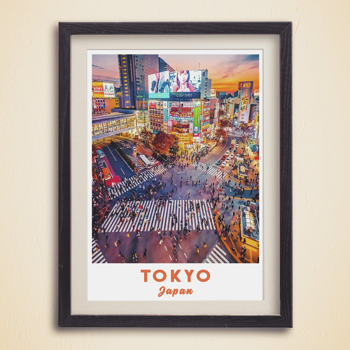 Japan Poster, Tokyo Print, Colorful Travel Poster, Shibuya, Famous Place, Crossing, City Room Decor, Gift For World Traveller - DreamBrothers