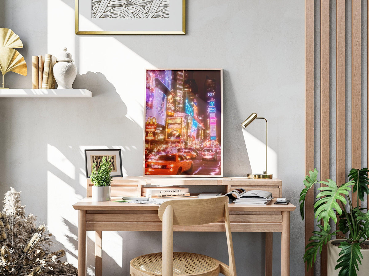 New York City Night, Neon Light Art, Trendy Fashion Poster, Bright Lights, NYC Movie, Aesthetic NY, Oil Painting Decoration, USA Travel Gift - DreamBrothers