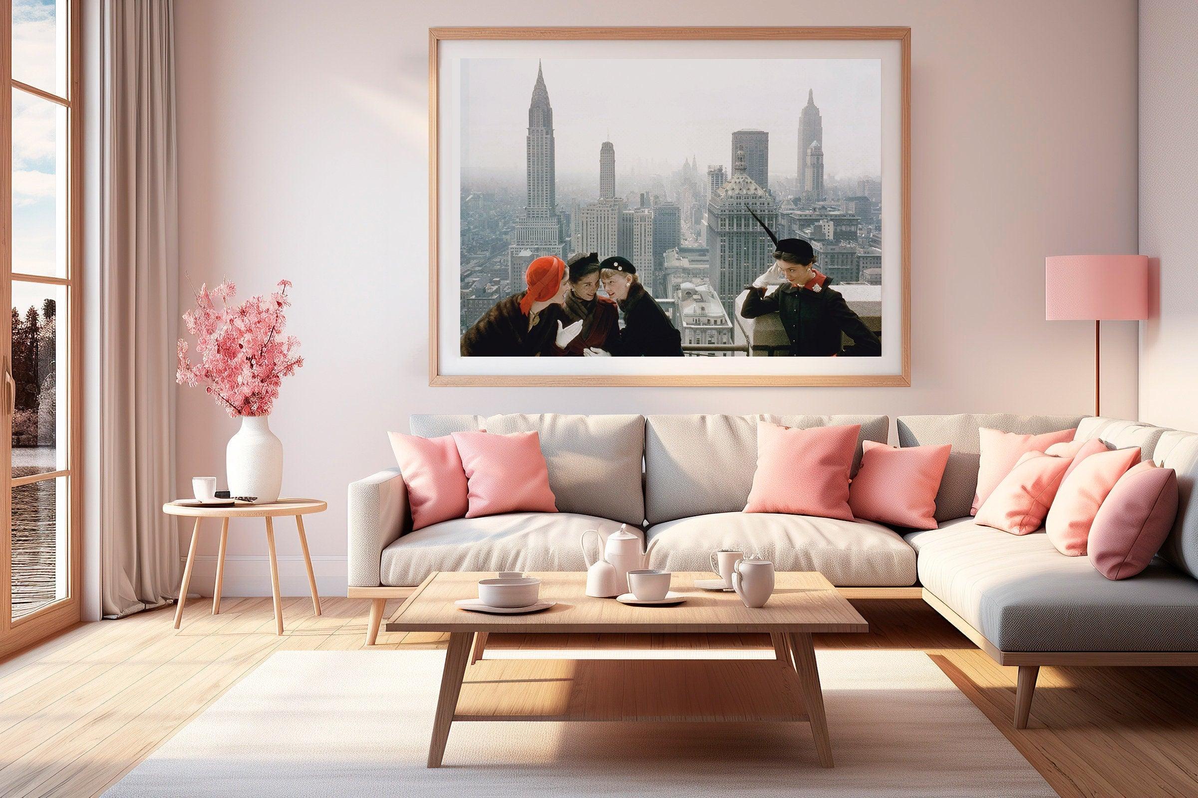 New York Vintage Printable, Fashion Models Poster, Aesthetic Old Photography, 1950s Print, Retro Wall Art Decor, Colorful Photo Restoration - DreamBrothers
